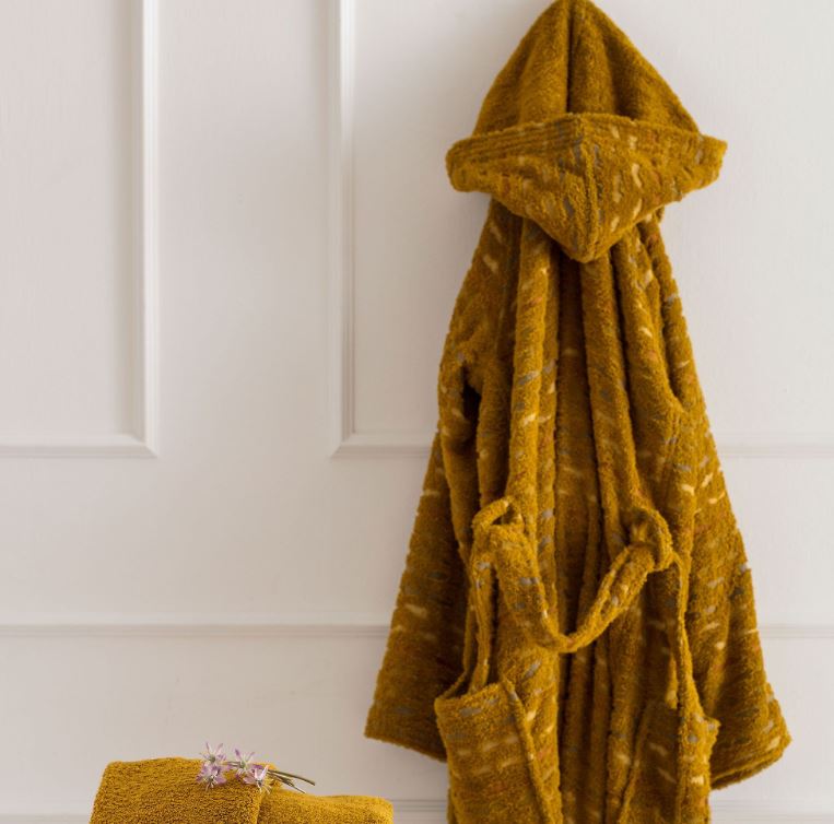 RIVIERA Accappatoio spugna Gatsby jacquard Giallo ocra