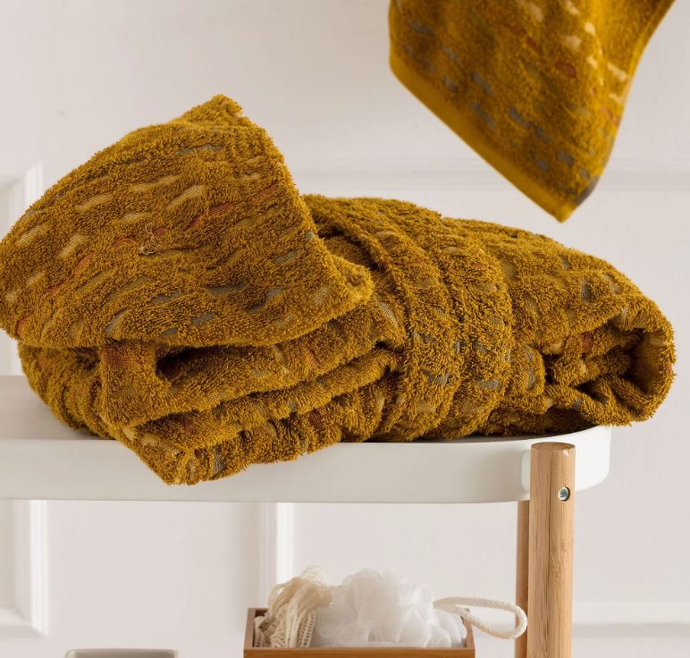 RIVIERA Accappatoio spugna Gatsby jacquard Giallo ocra