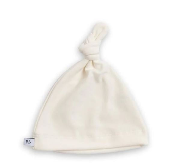 BAMBOOM Cappellino nascita Neonato con nodo pure Panna