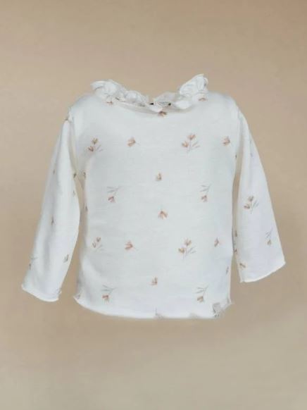 BAMBOOM Maglia bimbo t-shirt con colletto Flowers