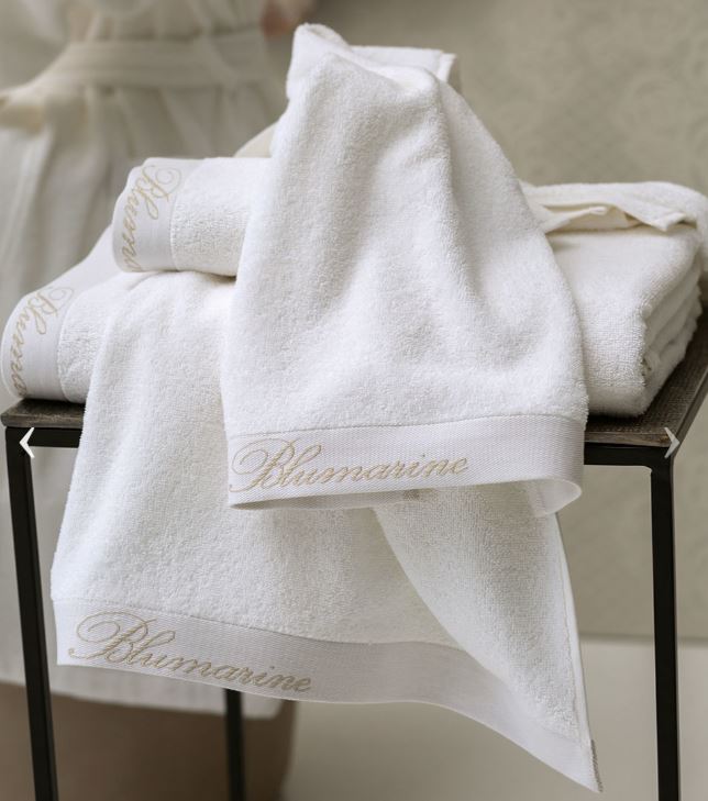 BLUMARINE Set bagno Spa 1 telo bagno +2 viso con 2 ospiti Bianco