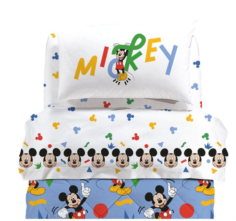 CALEFFI DISNEY Completo letto bimbo Mickey colors 1p 1/2 Bianco Piazza e mezza