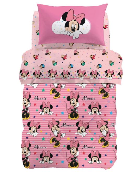 CALEFFI DISNEY Trapunta bimbo Minnie rainbow 1p Rosa Singolo