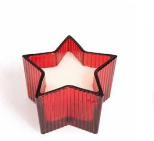 MAISON SUCRE'E candele Carillon stella Ø 13,5 cm h 8 cm Rosso