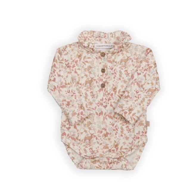 BAMBOOM Body Bimbo a polo con colletto con volan Prin autumn forest