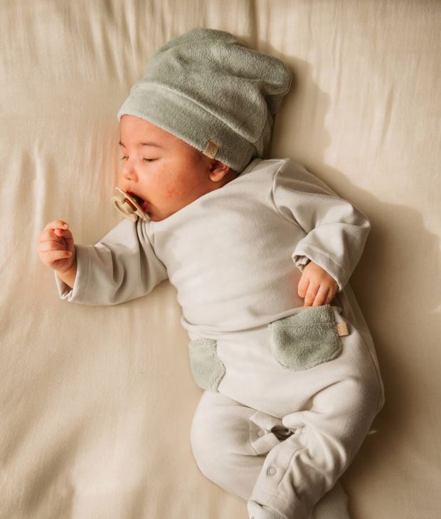 BAMBOOM Tutina bimbo Teddy con tasche Sky grey