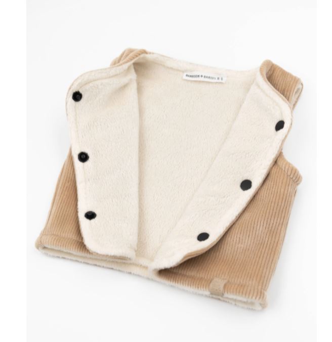 BAMBOOM Gilet bimbo Smanicato reversibile Mocha sand