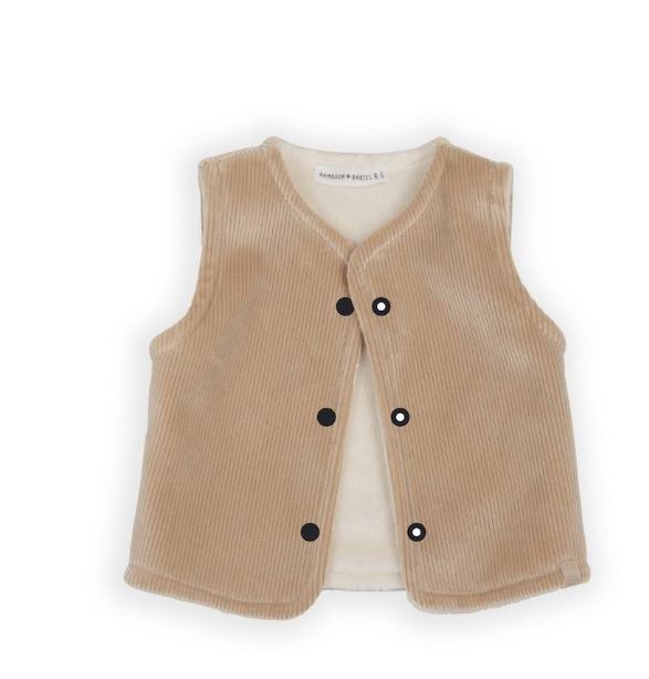 BAMBOOM Gilet bimbo Smanicato reversibile Mocha sand