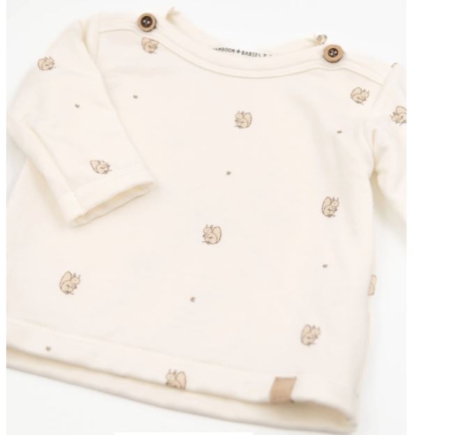 BAMBOOM Maglia bimbo Shirt con apertura spalla Print squirrel