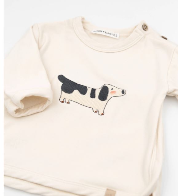BAMBOOM Maglia bimbo Bassotto Warm white