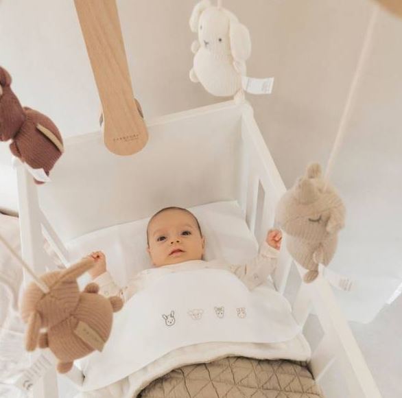 BAMBOOM Parure Letto Bimbo Animal friends 75x100 Bianco naturale Carrozzina