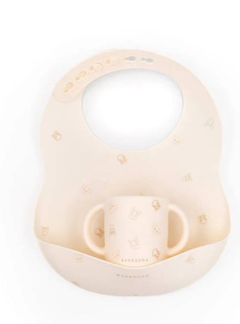 BAMBOOM Bavaglio Animals in silicone con tazza