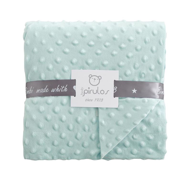 BIMBIDREAMS Copertina bimbo Dots cotine double face 80 x110 Menta Carrozzina