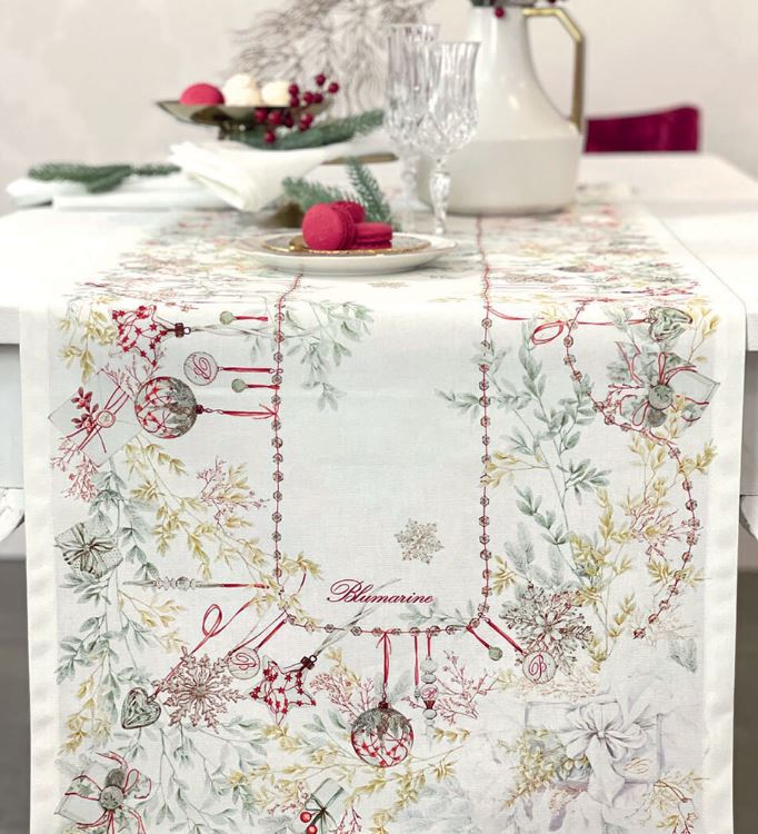 BLUMARINE Runner cucina Bianco Natale Rosso Rettangolare