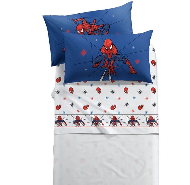 CALEFFI MARVEL Completo letto bimbo Spiderman spidey 1,5 Unica Piazza e mezza