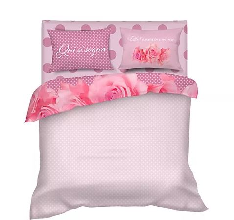CAMOMILLA Completo letto Roses Confetto Matrimoniale
