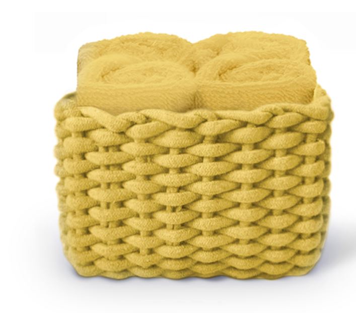 DAUNEX Cestino con lavette Classic Ocra