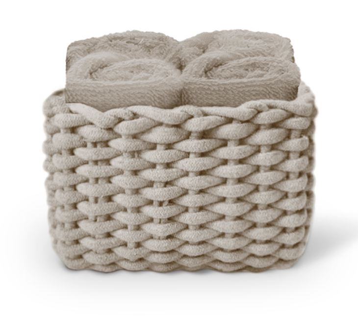 DAUNEX Cestino con lavette Classic Tortora