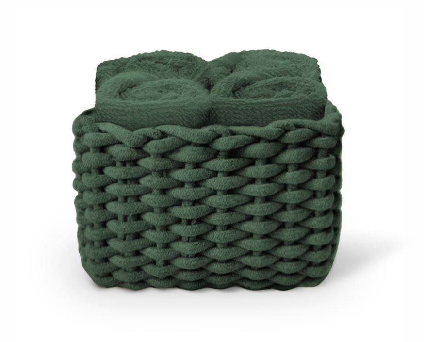 DAUNEX Cestino con lavette Classic Verde Oliva