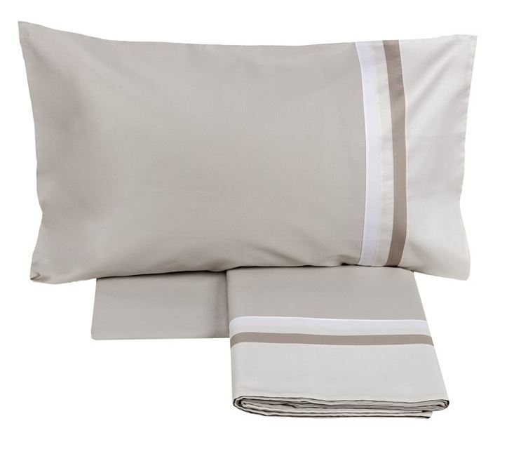 FAZZINI Completo letto Kubric 60 Grigio/avorio Matrimoniale