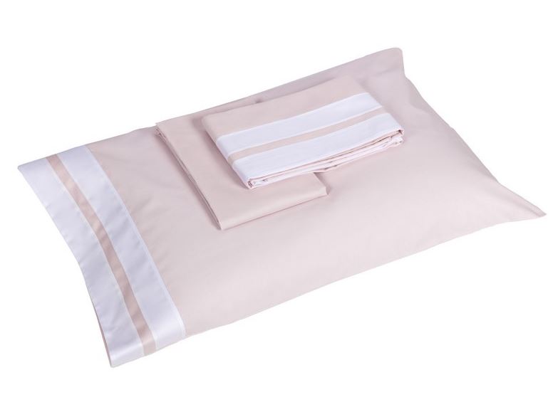 FAZZINI Completo letto bimbo Nala balza sulla federa e sul lenzuolo con tre bordi applicati a mano Rosa Carrozzina