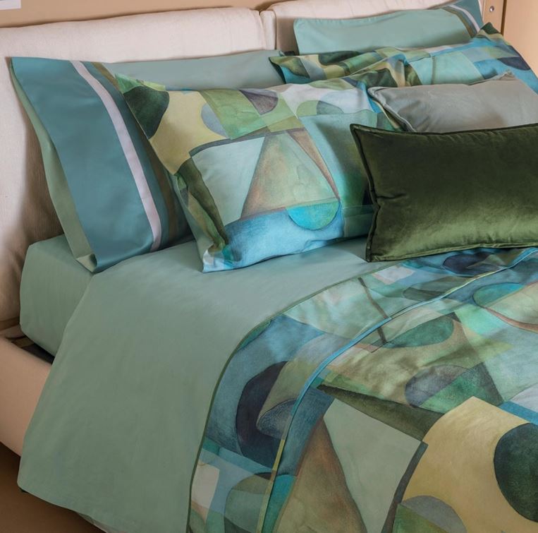 FAZZINI Completo letto Paracas Verde Matrimoniale