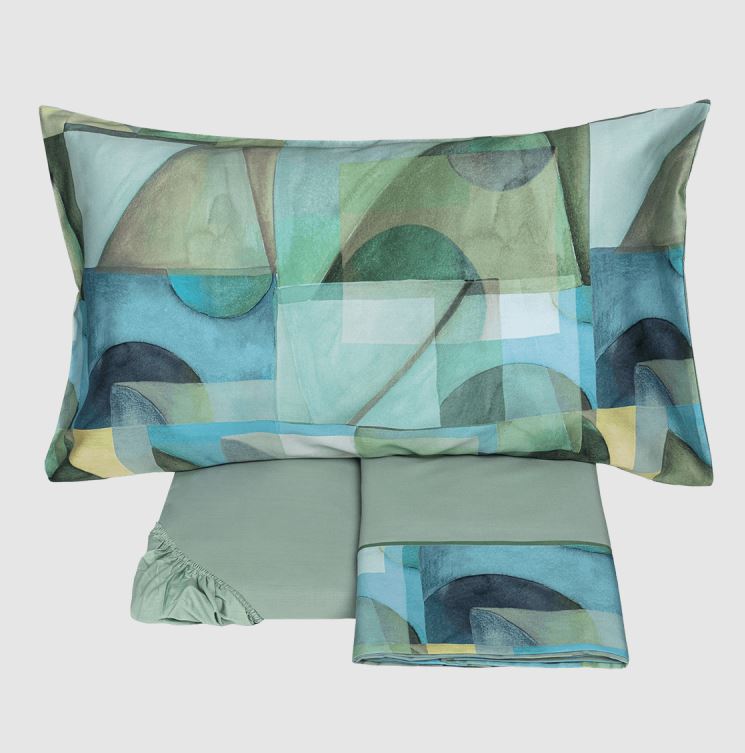 FAZZINI Completo letto Paracas Verde Matrimoniale