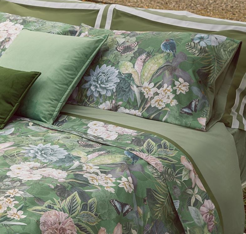 FAZZINI Completo letto Protea Verde Matrimoniale