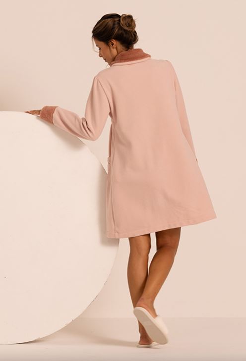 MARY PLAID Vestaglia donna manica lunga Misty rose