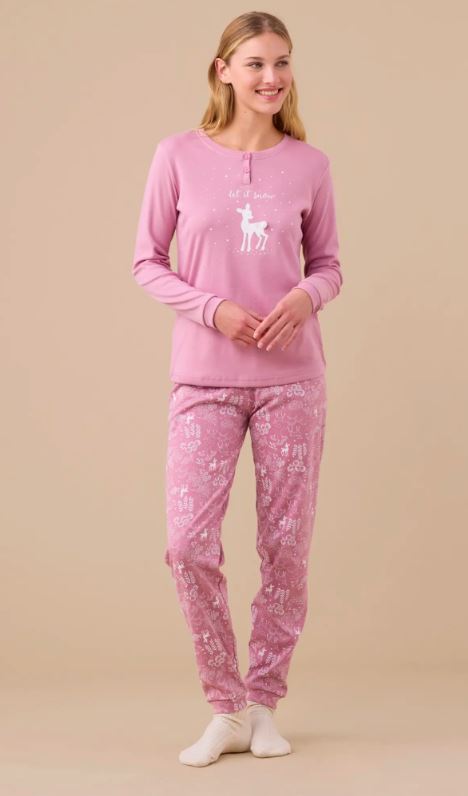 NOIDINOTTE Pigiama donna lungo Fiaba Rosa