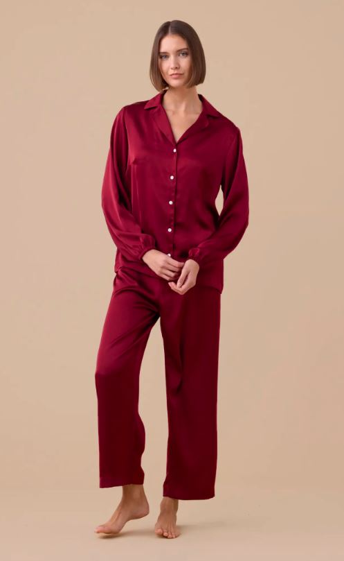 NOIDINOTTE Pigiama donna lungo Trendy Bordeaux