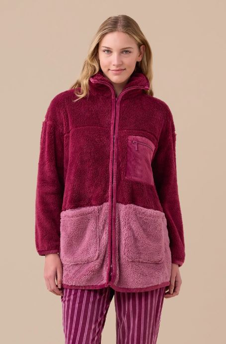 NOIDINOTTE Vestaglia donna Eco pelliccia Prugna