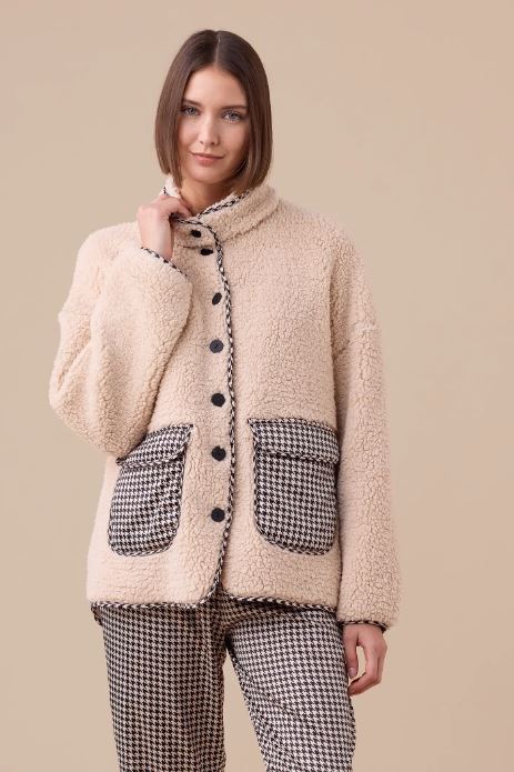 NOIDINOTTE Vestaglia donna Giacca donna double face eco-agnellino Beige