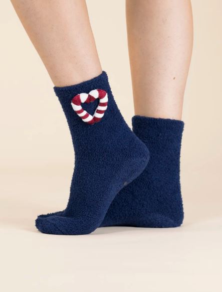 NOIDINOTTE Calzini antiscivolo Soggetti natalizi con applicazioni 3d Blu