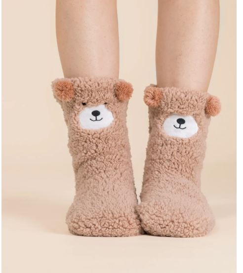 NOIDINOTTE Calzini antiscivolo Polie donna oppiati Brown