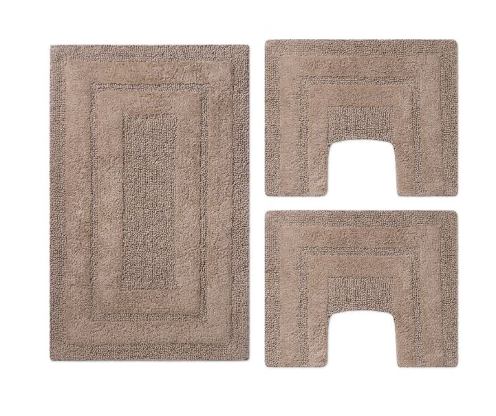 PHP Parure 3pz tappeti bagno Sirio 1 da 50x80 2 da 40x40 Lino