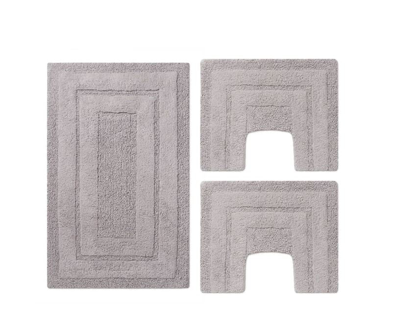 PHP Parure 3pz tappeti bagno Sirio 1 da 50x80 2 da 40x40 Perla