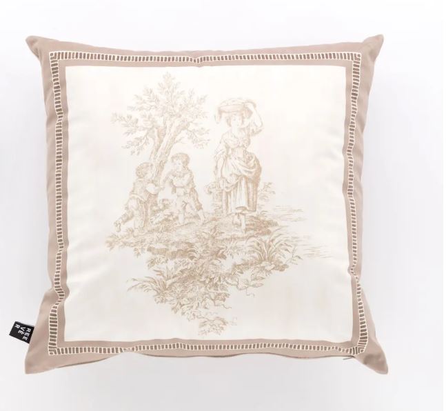 REEVER Cuscino arredo Toile de jouy decorative Lino