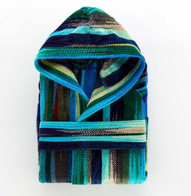 RIVIERA Accappatoio spugna Groovy con cappuccio Blu