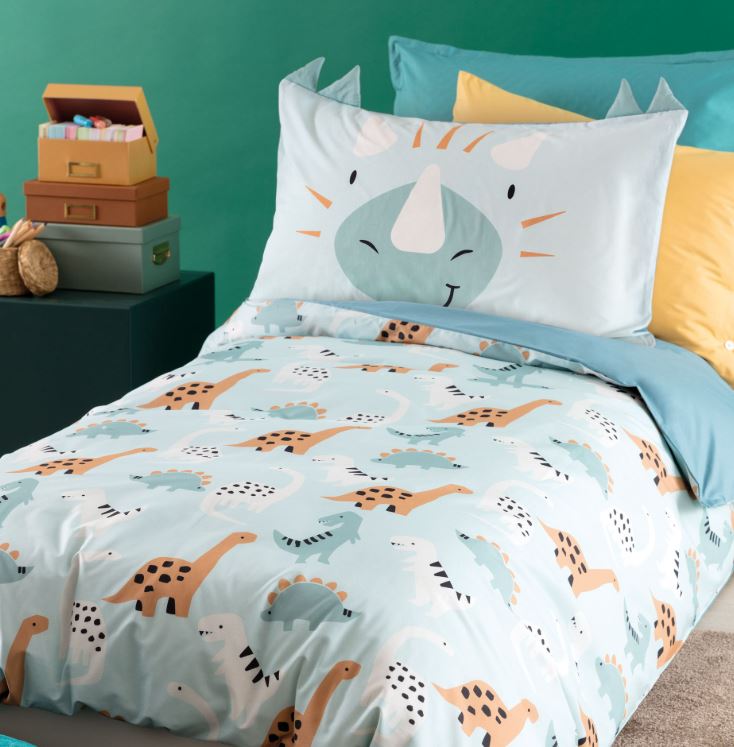 RIVIERA Parure copripiumoni bimbo Arlo cotone stampato 1p Azzurro cielo Singolo