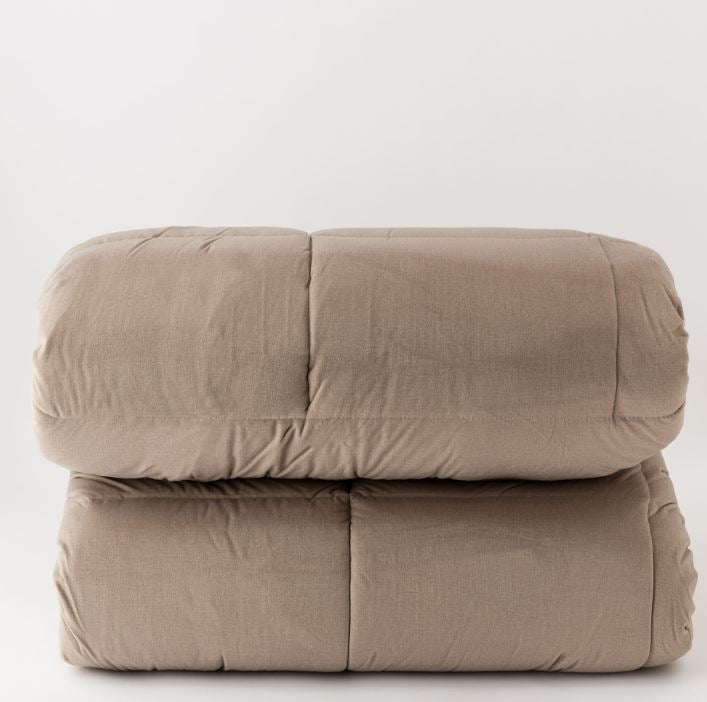 RIVIERA Trapunta Veloury velluto 2P Tortora Matrimoniale