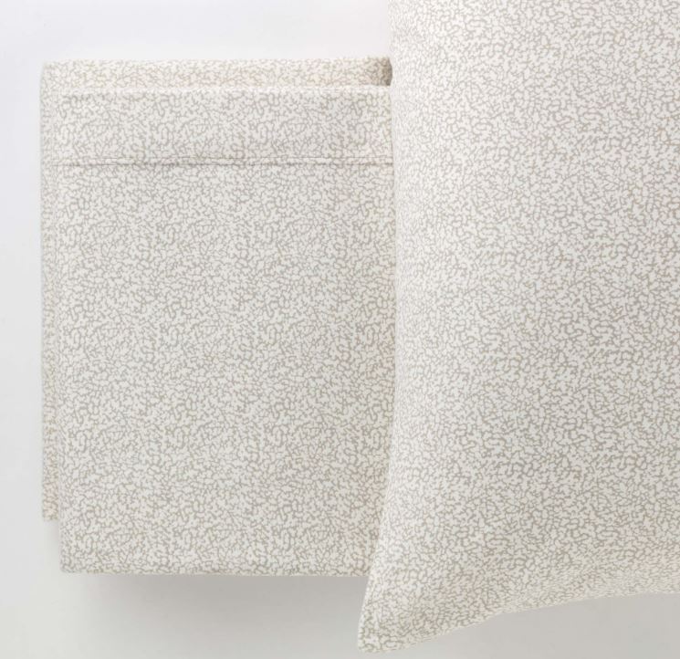 RIVIERA Completo flanella Cloudette soffice cotone garzato stampato Beige Matrimoniale