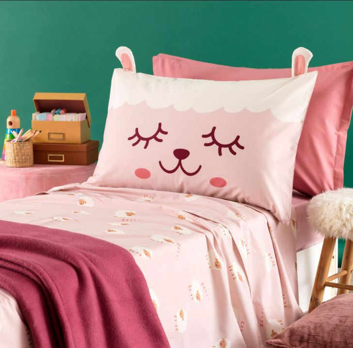 RIVIERA Completo letto Nina cotone stampato Rosa Singolo