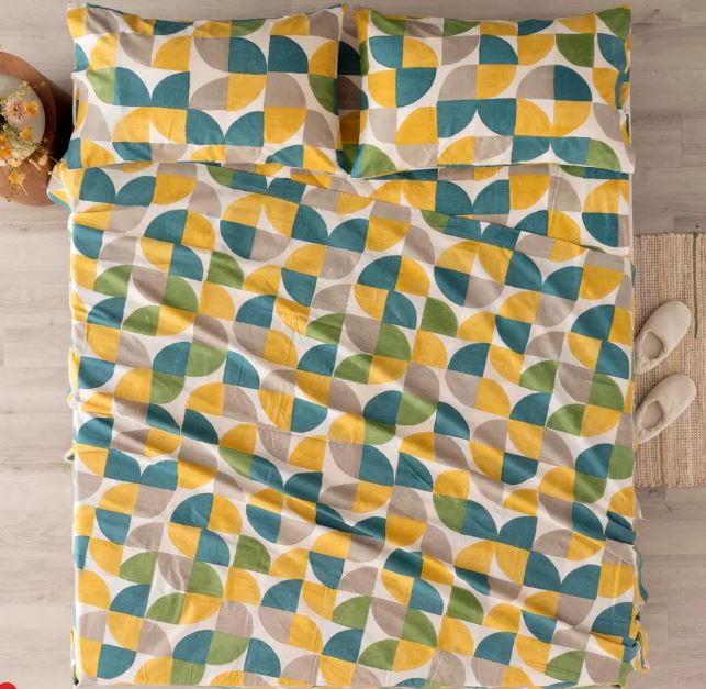 RIVIERA Completo letto Cassio stampato Giallo ambra Singolo