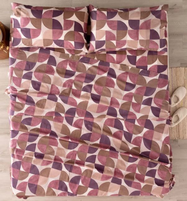 RIVIERA Completo letto Cassio stampato Rosa Singolo