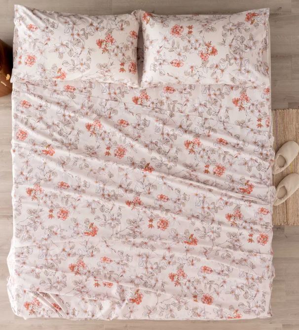 RIVIERA Completo letto Zoe stampato Beige Matrimoniale