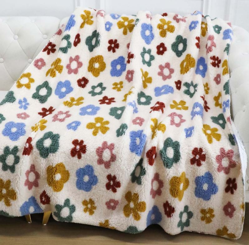S&G Coperta pile blumen Multicolor Singolo