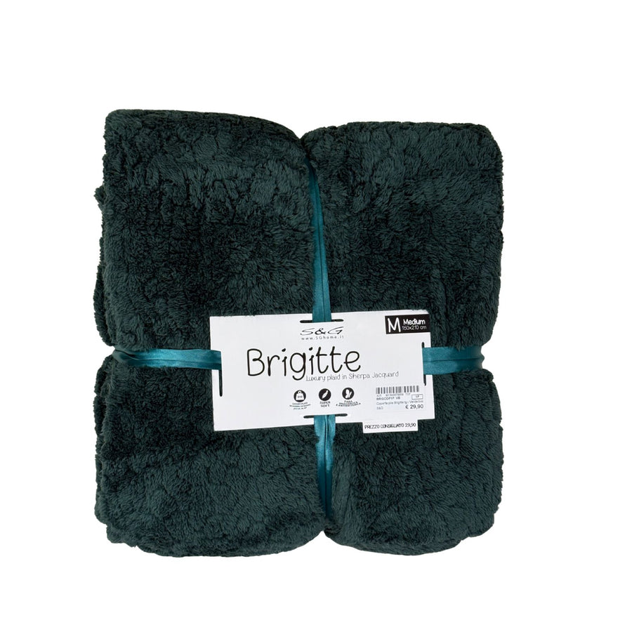 S&G Coperta pile Brigitte tg l 210x240 Verde bosco Matrimoniale