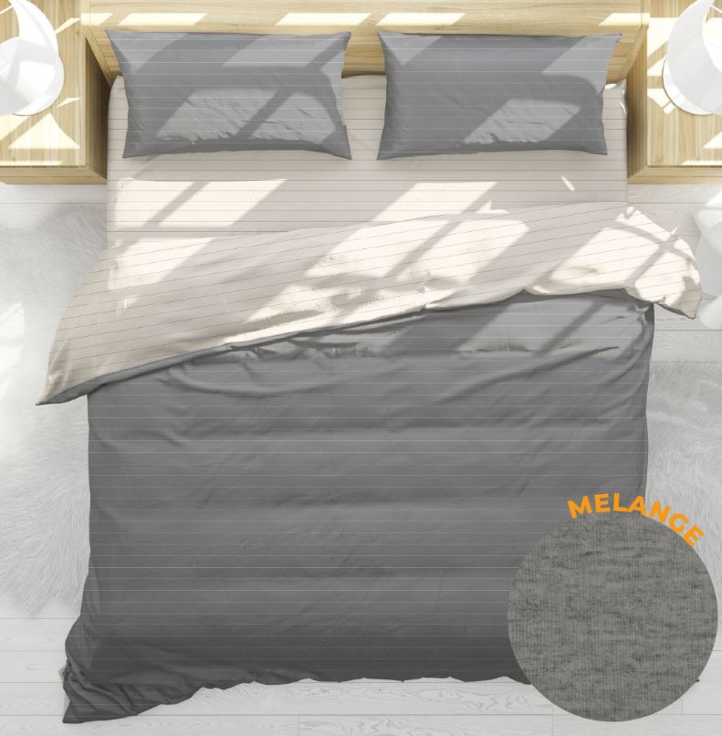 S&G Parure copripiumoni Listra percallino Antracite Matrimoniale