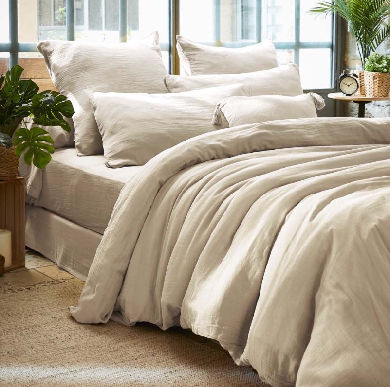 S&G Parure copripiumoni Lume percallino Naturale Matrimoniale